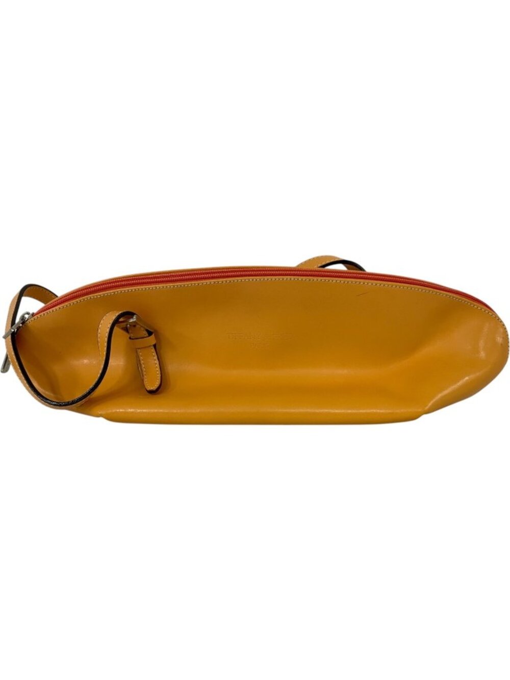 Tiffany & Fred Paris Womens Purse Bag Small Mustard Yellow Leather Inside Pocket